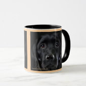 Lab Black Pup | Tweetonige Mok, 15 oz Mok (Voorkant rechts)