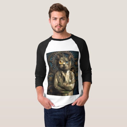 Lab Cat Steampunk T-Shirt (Voorkant volledig)