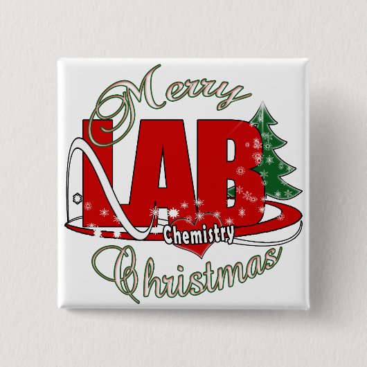 LAB CHEMISTRY CHRISTMAS VIERKANTE BUTTON 5,1 CM (Voorkant)
