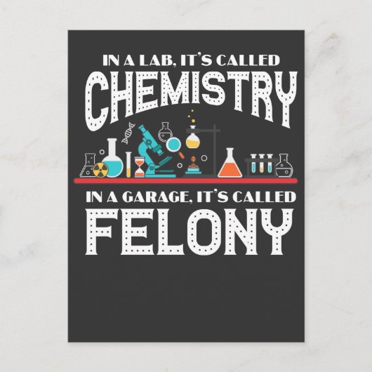 Lab Chemistry Teacher Garage Felony Crime Chemist Briefkaart (Voorkant)