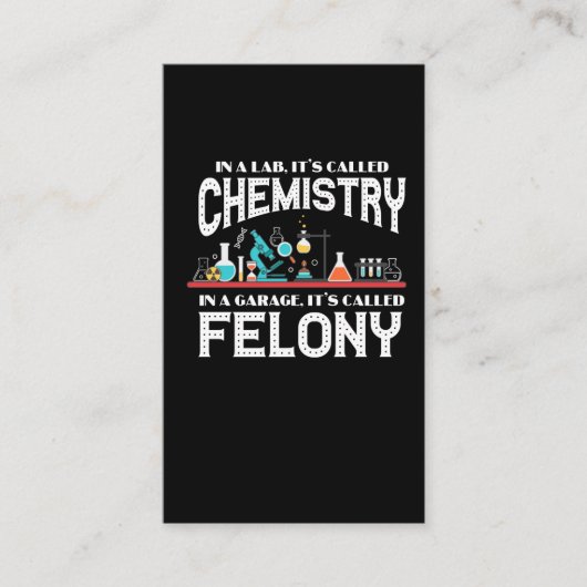 Lab Chemistry Teacher Garage Felony Crime Chemist Visitekaartje (Voorkant)