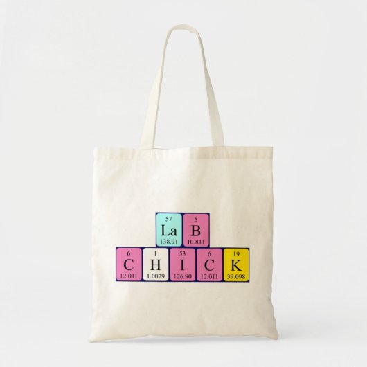 Lab Chick periodieke lijstnaam canvas tas (Voorkant)