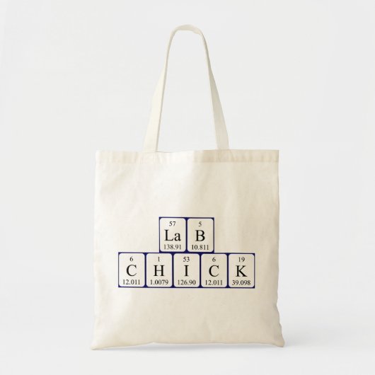 Lab Chick periodieke lijstnaam canvas tas (Voorkant)