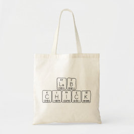 Lab Chick periodieke lijstnaam canvas tas