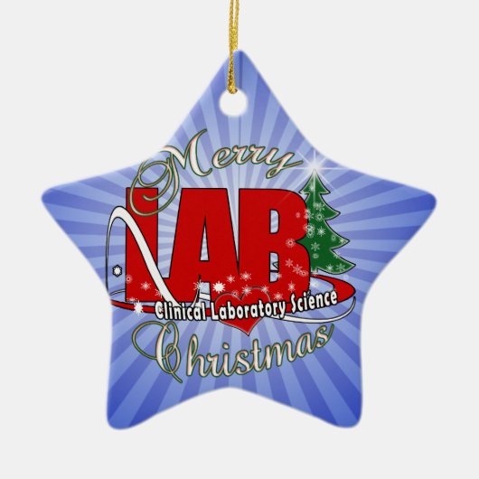 LAB CHRISTMAS KLINISCHE LABORATORIUMWETENSCHAP KERAMISCH ORNAMENT (Voorkant)