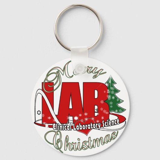 LAB CHRISTMAS KLINISCHE LABORATORIUMWETENSCHAP SLEUTELHANGER (Voorkant)