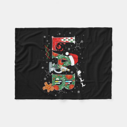 Lab Christmas Laboratory Technician Science Xmas S Fleece Deken (Voorkant (Horizontaal))