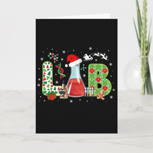 Lab Christmas Laboratory Technician Science Xmas S Kaart (Voorkant)