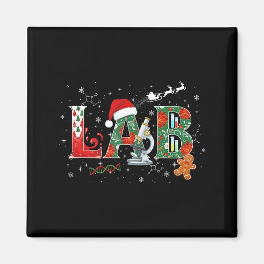 Lab Christmas Laboratory Technician Science Xmas S Magneet (Voorkant)