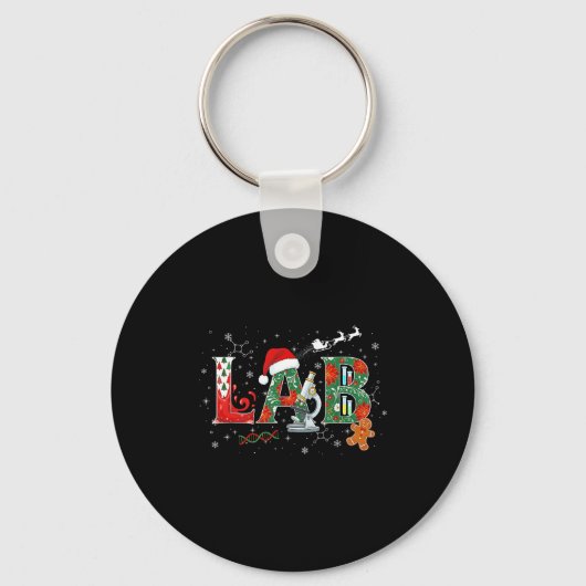 Lab Christmas Laboratory Technician Science Xmas S Sleutelhanger (Voorkant)