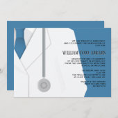 Lab Coat and Stropdas Afstuderen Invitation Kaart (Voorkant / Achterkant)