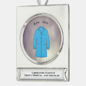 Lab Coat Ceremony Keepsake Scientist Verzilverd Banner Ornament (Links)