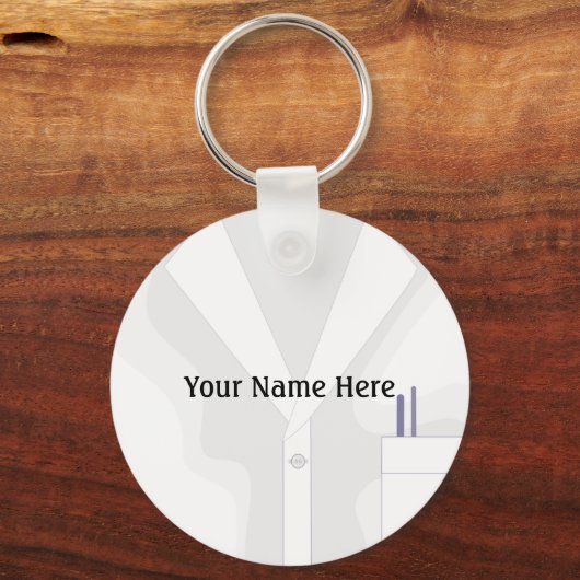 Lab Coat Jacket Button Sleutelhanger (Voorkant)