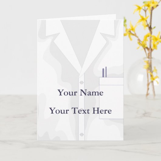 Lab Coat Jacket Custom Wenskaart Kaart (Gele Bloem)