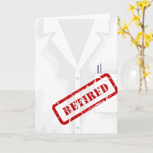 Lab Coat Jacket Gepensioneerd Custom Wenskaart Kaart (Gele Bloem)