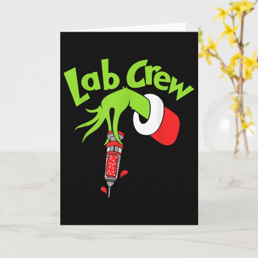 Lab Crew Merry Christmas Laboratory Tech Nurse Xma Kaart (Gele Bloem)