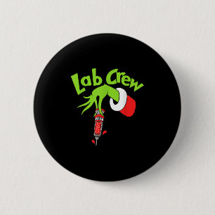 Lab Crew Prettig Kerstfeest Laboratoriumtechnicus  Ronde Button 5,7 Cm