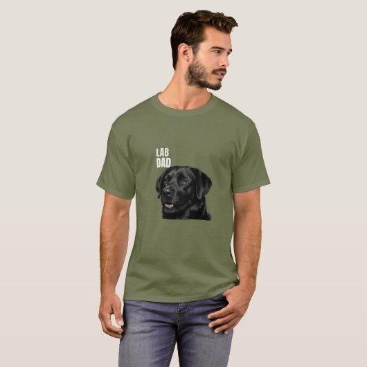 Lab Dad Black Labrador Dog T-shirt (Voorkant volledig)