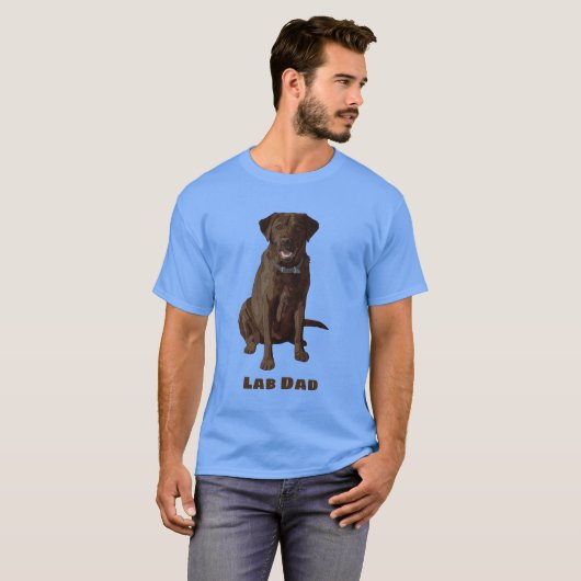 Lab Dad Chocolate Labrador Retriever T-shirt (Voorkant volledig)
