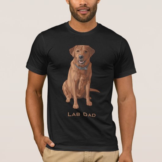 Lab Dad Fox Red Yellow Labrador Retriever Dog T-shirt (Voorkant)