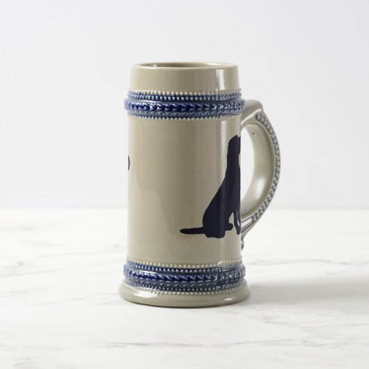 "Lab Dad" Gray & Blue Beer Stein Bierpul (Voorkant rechts)