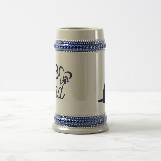 "Lab Dad" Gray & Blue Beer Stein Bierpul (Center)