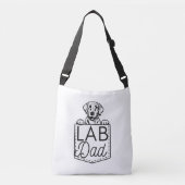 "Lab Dad" Peek-a-Boo Cross-Body Canvas tas (Voorkant)