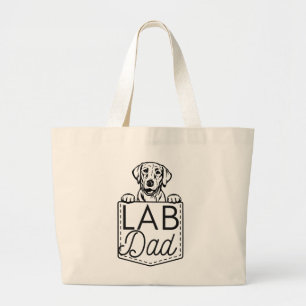 "Lab Dad" Peek-a-Boo Jumbo Canvas tas
