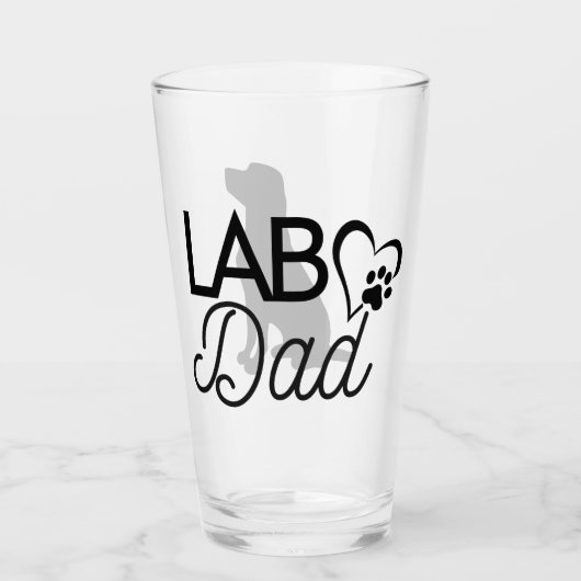 "Lab Dad" Pint Glass Glas (Voorkant)