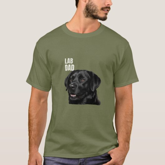 Lab Dad Zwarte Labrador Hond T-shirt (Voorkant)