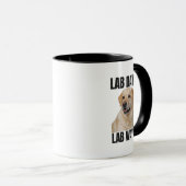 Lab Dagen Lab Manieren – Gele Labrador Koffie Mok (Voorkant rechts)