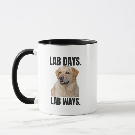 Lab Days Lab Ways – Yellow Labrador Coffee Mok (Links)