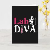 Lab Diva Lab Tech Chemist Laboratory Technician Kaart (Gele Bloem)