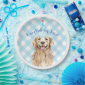 Lab Dog Birthday Party Personalized Bord Gingham (Feest)