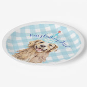 Lab Dog Birthday Party Personalized Bord Gingham (Gekanteld)