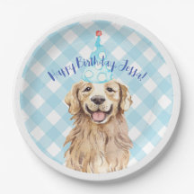 Lab Dog Birthday Party Personalized Bord Gingham