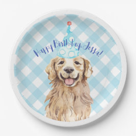 Lab Dog Birthday Party Personalized Bord Gingham