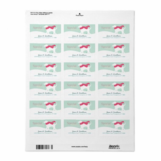 Lab Dog in sneeuw Etiket (Full Sheet)