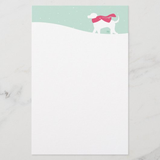 Lab Dog in Snow Sugar Plum Briefpapier (Voorkant)