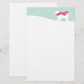 Lab Dog in Snow Sugar Plum Briefpapier (Voorkant / Achterkant)