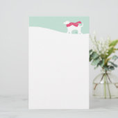 Lab Dog in Snow Sugar Plum Briefpapier (Staand voorkant)