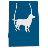 Lab Dog Puppy Baby shower Silhouet Medium Cadeauzakje (Voorkant)