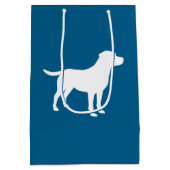 Lab Dog Puppy Baby shower Silhouet Medium Cadeauzakje (Achterkant)