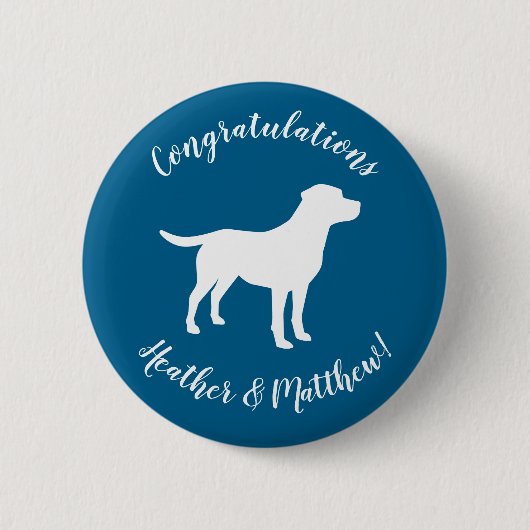Lab Dog Puppy Baby shower Silhouet Ronde Button 5,7 Cm (Voorkant)