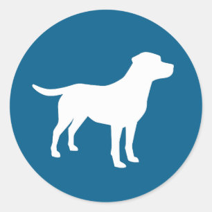 Lab Dog Puppy Baby shower Silhouet Ronde Sticker