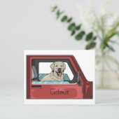 Lab Dog Riding Shotgun Thunder_Cove Briefkaart (Staand voorkant)