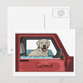 Lab Dog Riding Shotgun Thunder_Cove Briefkaart (Voorkant / Achterkant)