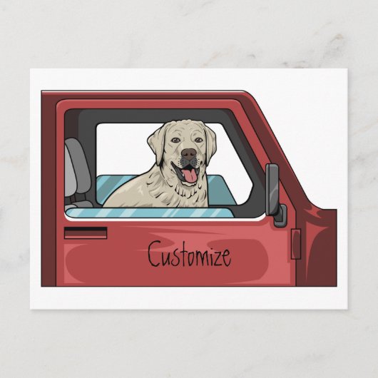 Lab Dog Riding Shotgun Thunder_Cove Briefkaart (Voorkant)