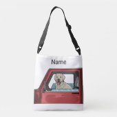 Lab Dog Riding Shotgun Thunder_Cove Crossbody Tas (Achterkant)
