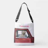 Lab Dog Riding Shotgun Thunder_Cove Crossbody Tas (Voorkant)